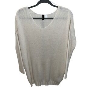 Divided H&M Cream V-Neck Long Sleeve Pullover Sweater Women's Size S